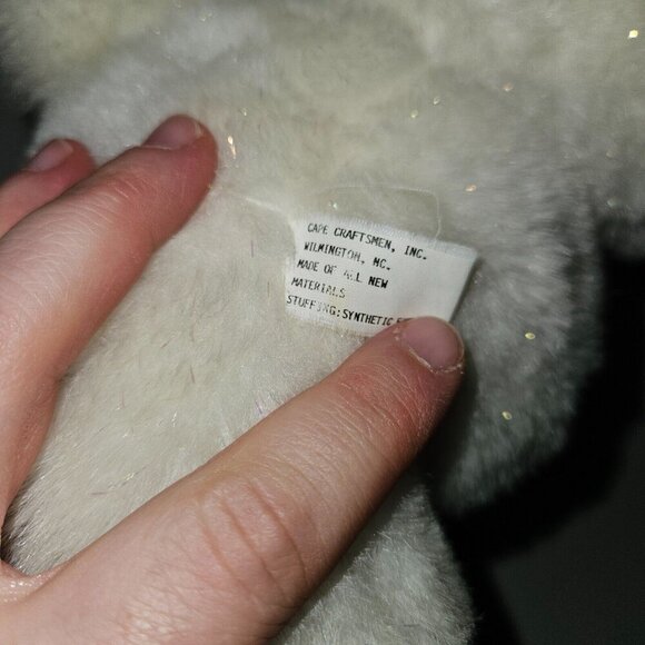 VTG Cape Craftsmen White Bunny Rabbit Plush Vinyl Face Wind-Up NOT WORKING Read - Picture 12 of 16